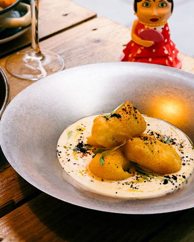 croquetas creativas con hummus – cocina de autor en Lavapiés Madrid